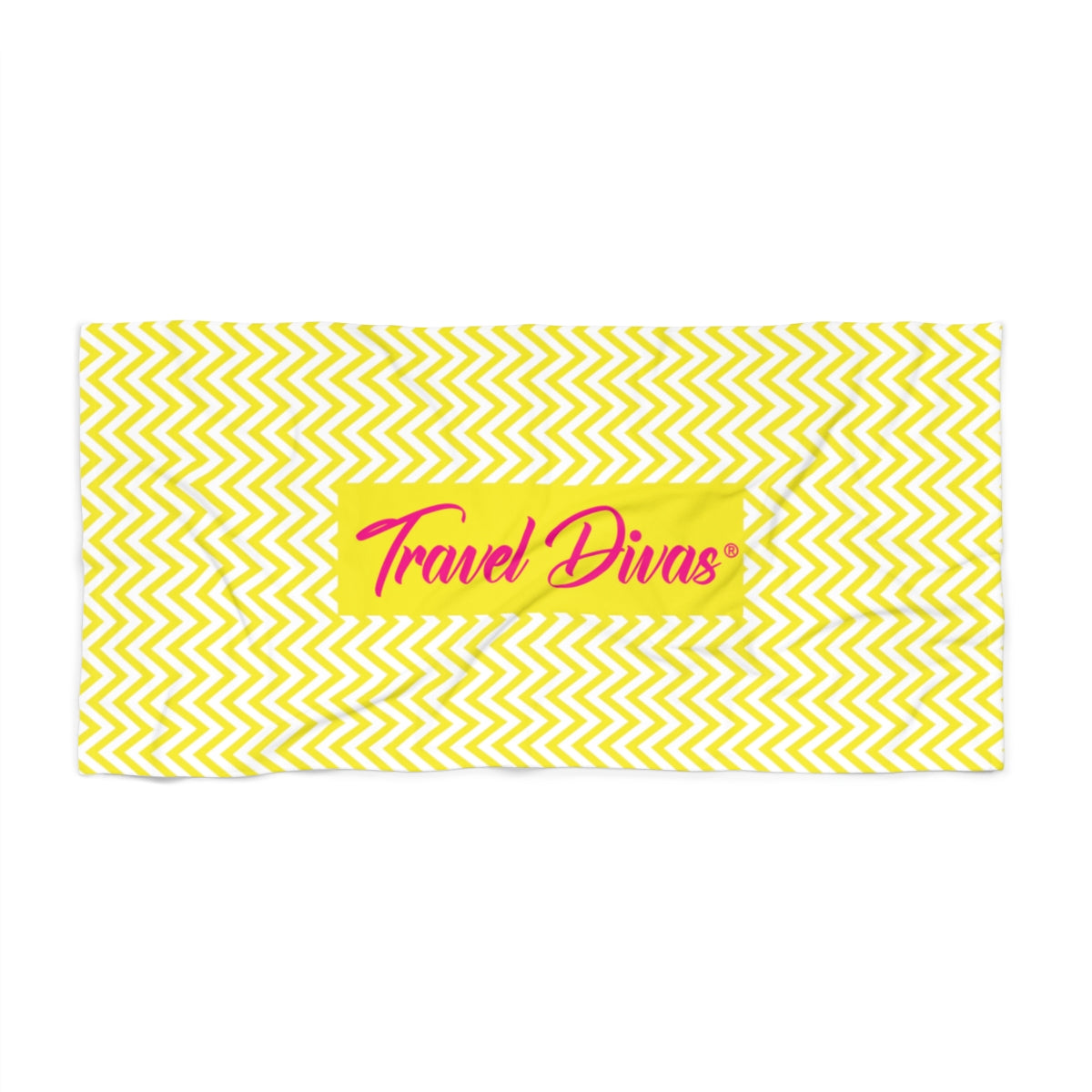 Yellow Chevron Polycotton Beach Towel