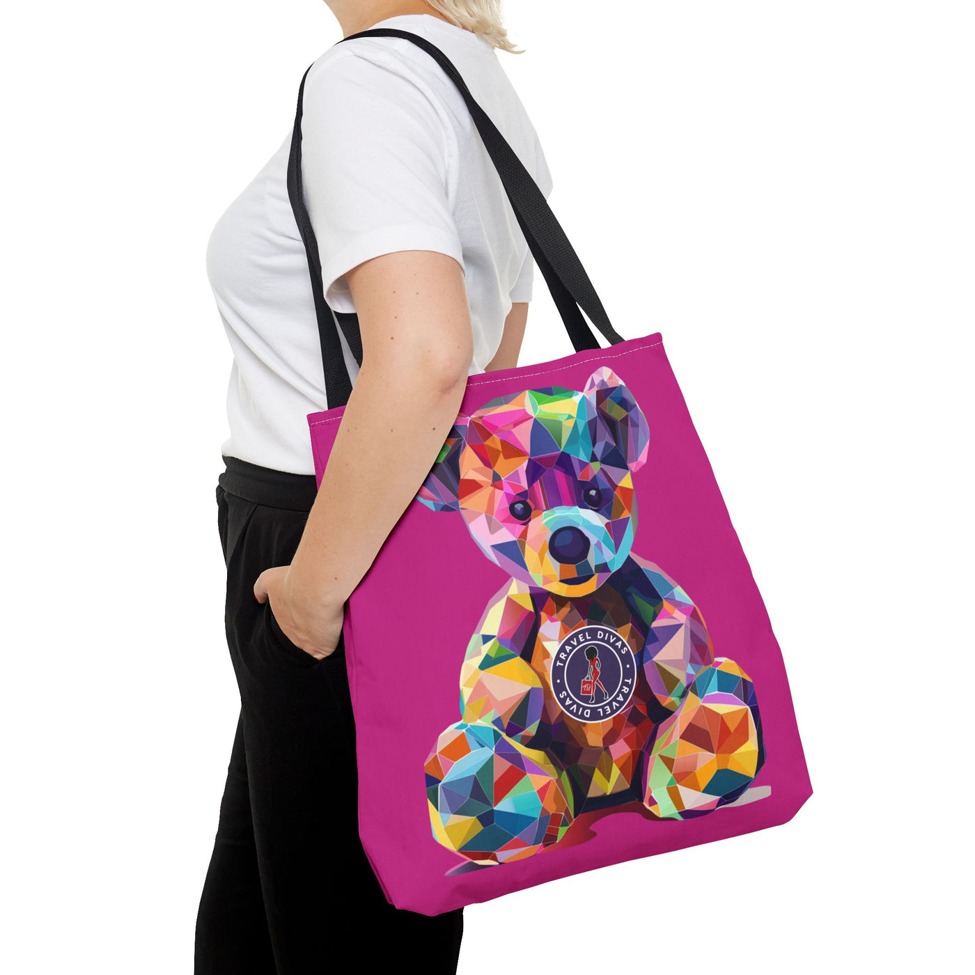 Diva Bear Pink Tote Bag (AOP)