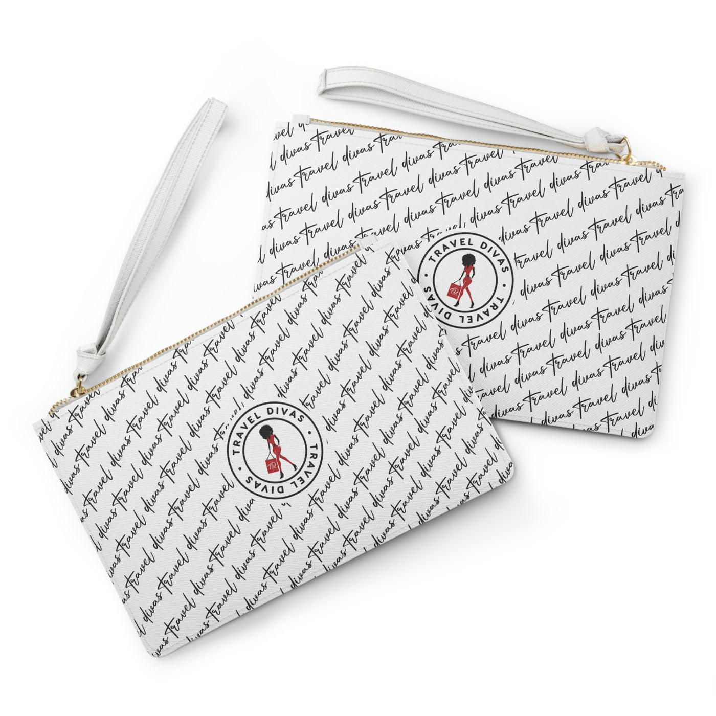 Travel Divas Script Clutch Bag