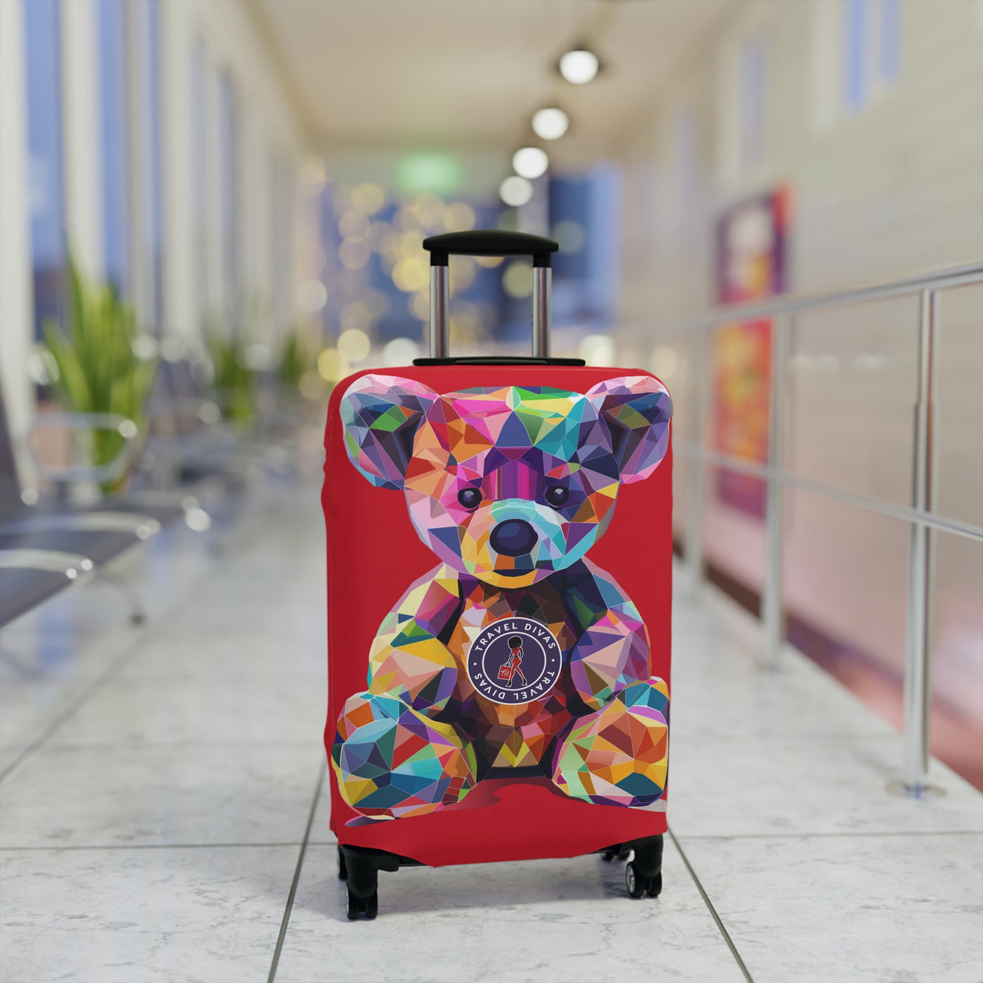 Diva Bear Red Luggage Cover