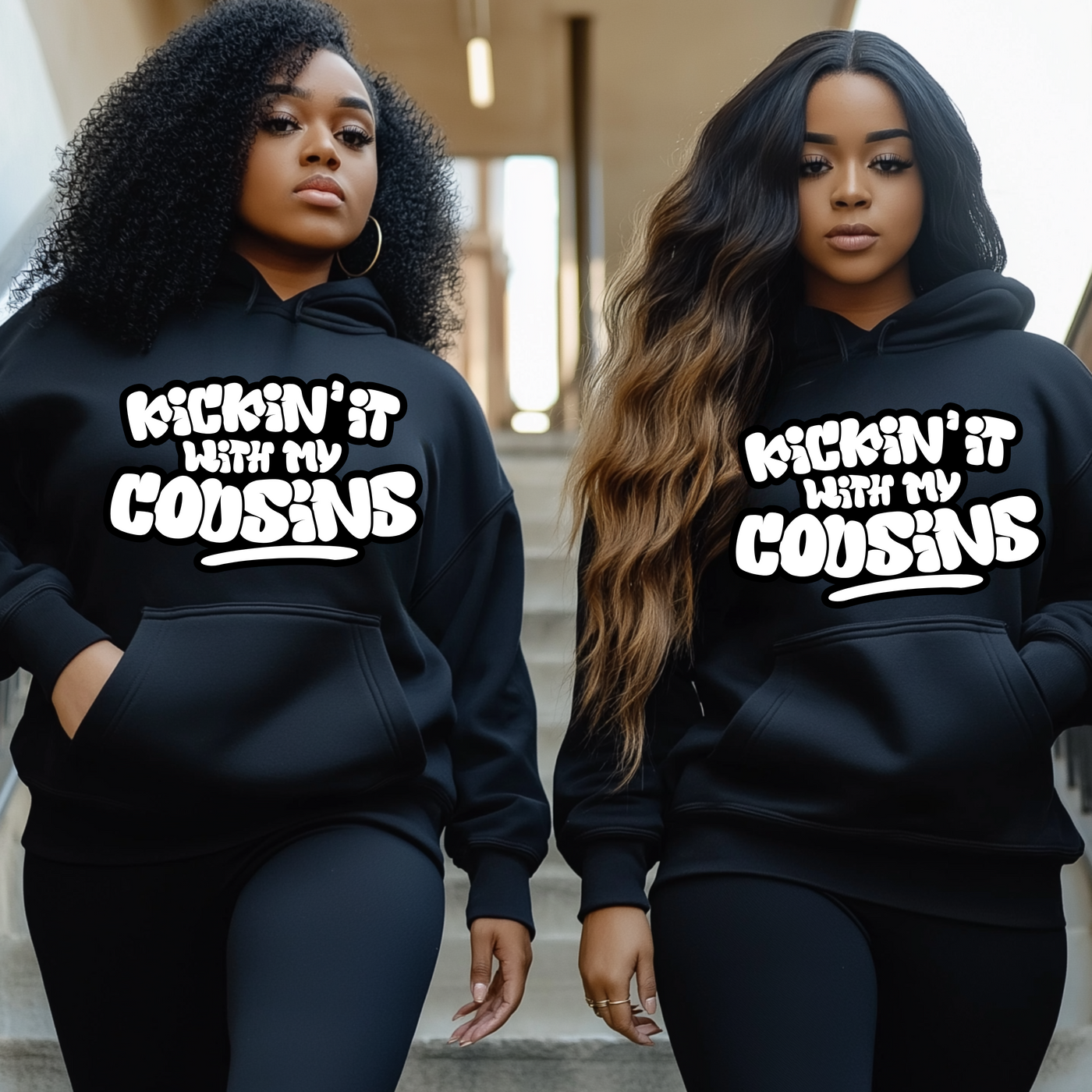 Kickin’ It With My Cousins Hoodie (White Print Edition)