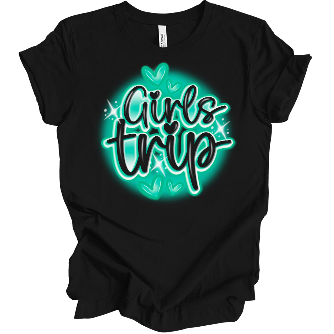 Girls Trip Neon Green Hearts T-Shirt