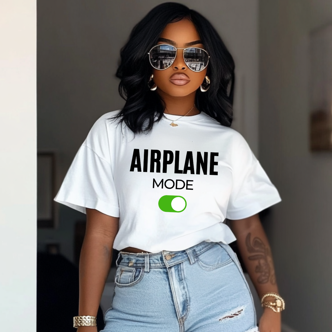 Airplane Mode On Unisex T-Shirt White Edition