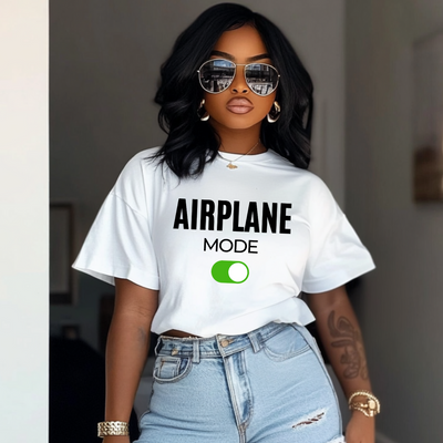 Airplane Mode On Unisex T-Shirt White Edition