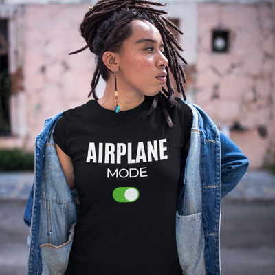Airplane Mode On Unisex T-Shirt Black Edition