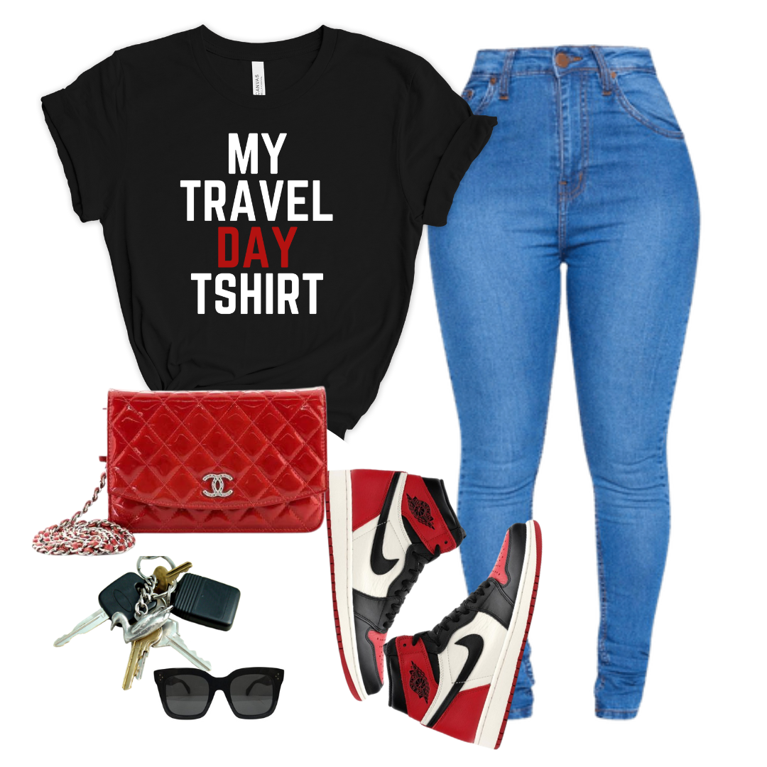 My Travel Day Black Unisex T-Shirt
