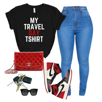 My Travel Day Black Unisex T-Shirt