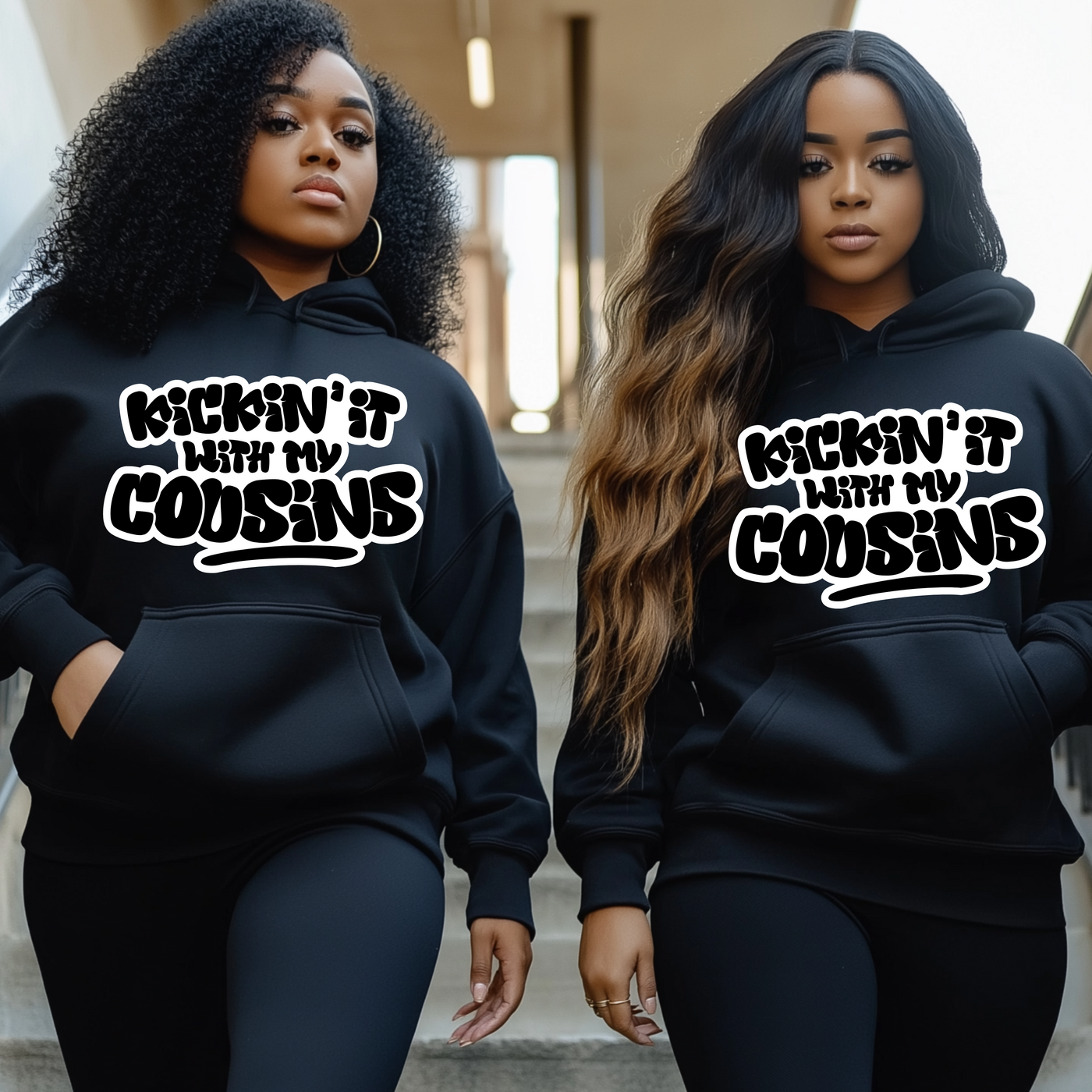 Kickin’ It With My Cousins Hoodie (Black Print Edition)