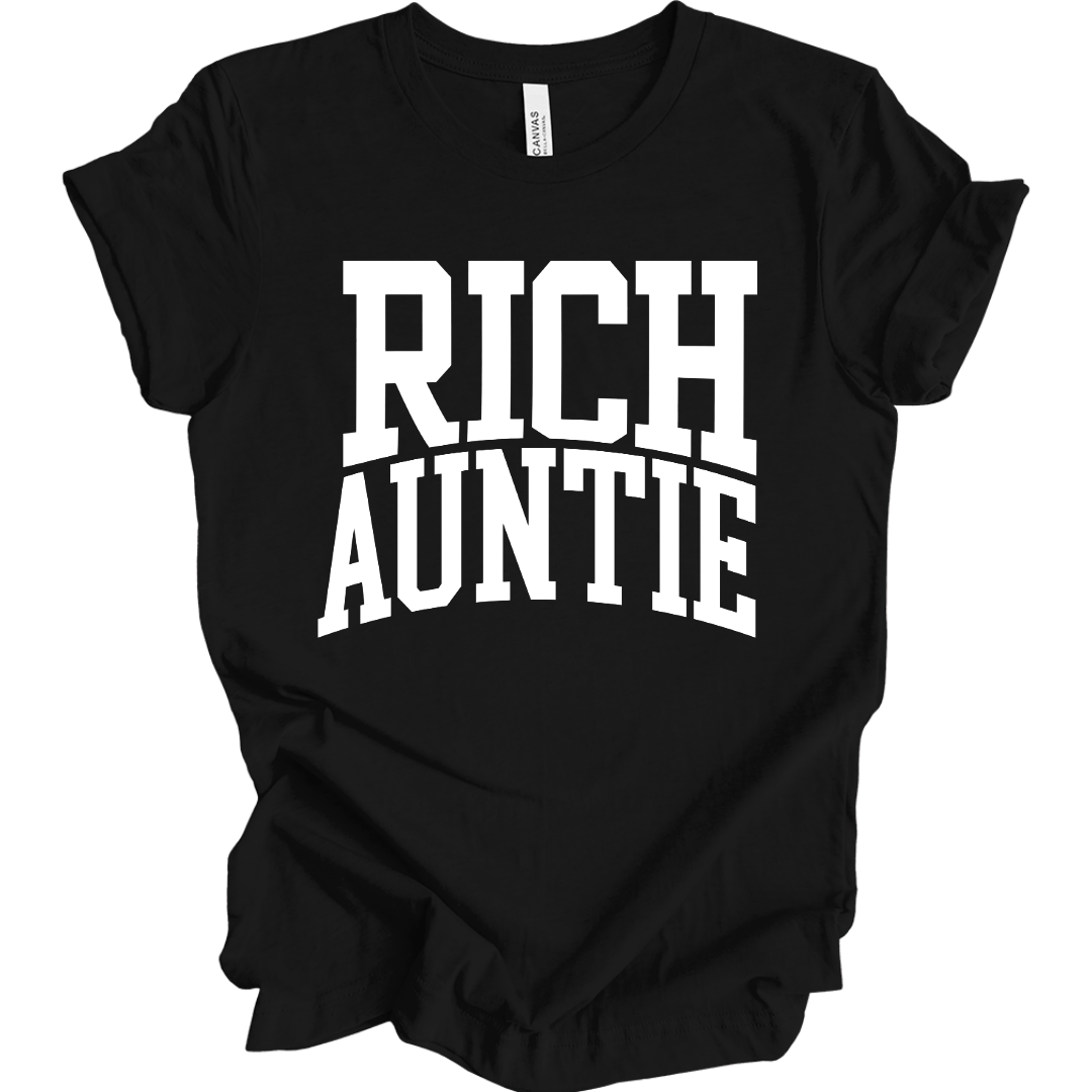 Rich Auntie Energy T-Shirt (White Print Edition)