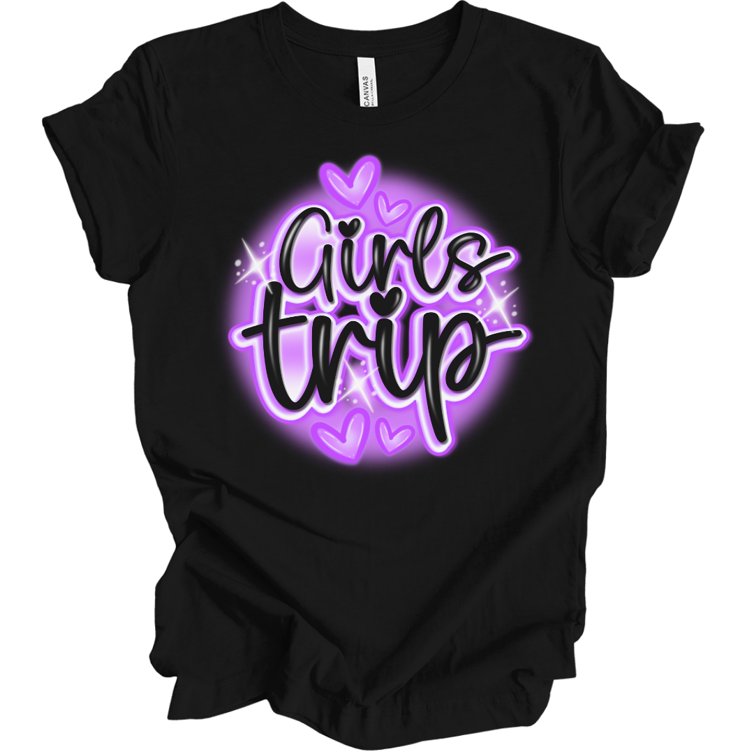 Girls Trip Neon Purple Hearts T-Shirt