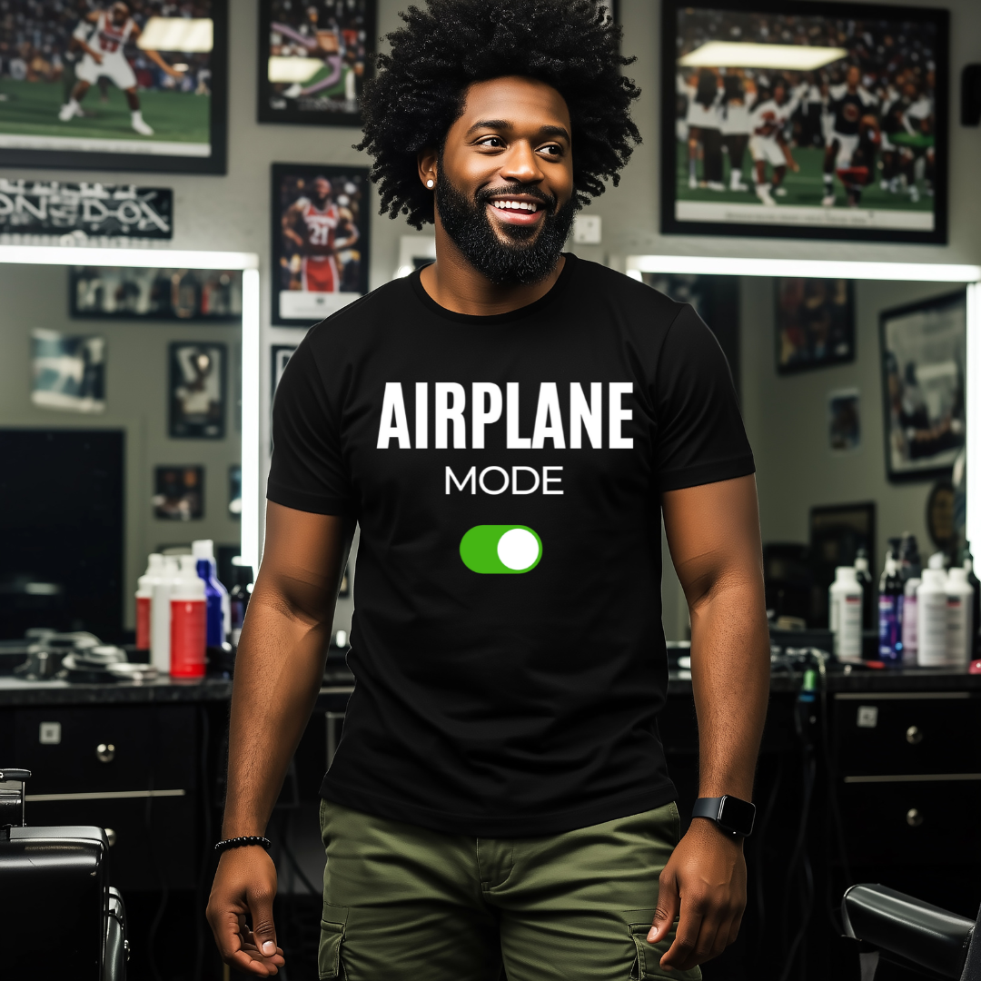 Airplane Mode On Unisex T-Shirt Black Edition