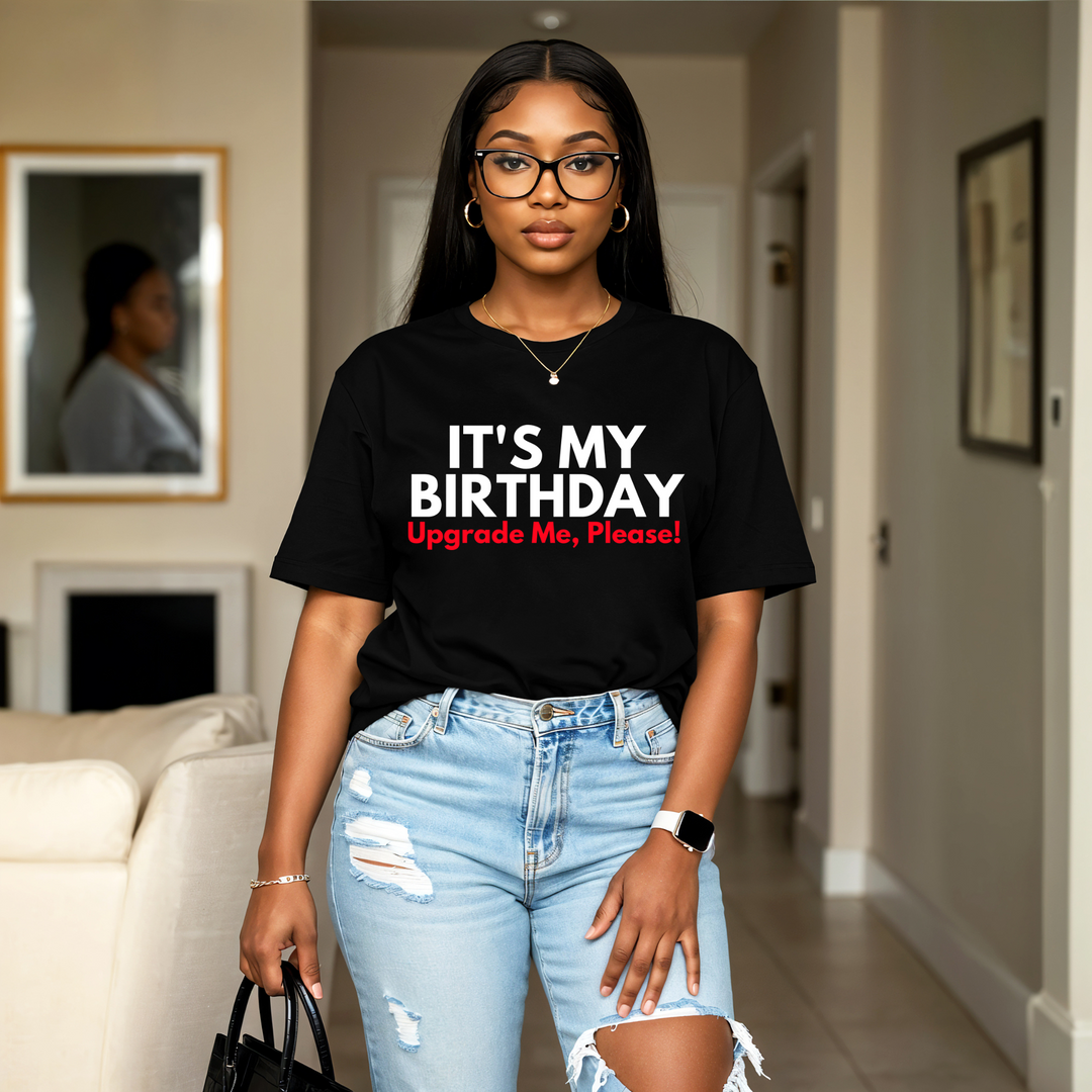 Upgrade Me, Please! Black Unisex T-Shirt – Travel Divas Online Store