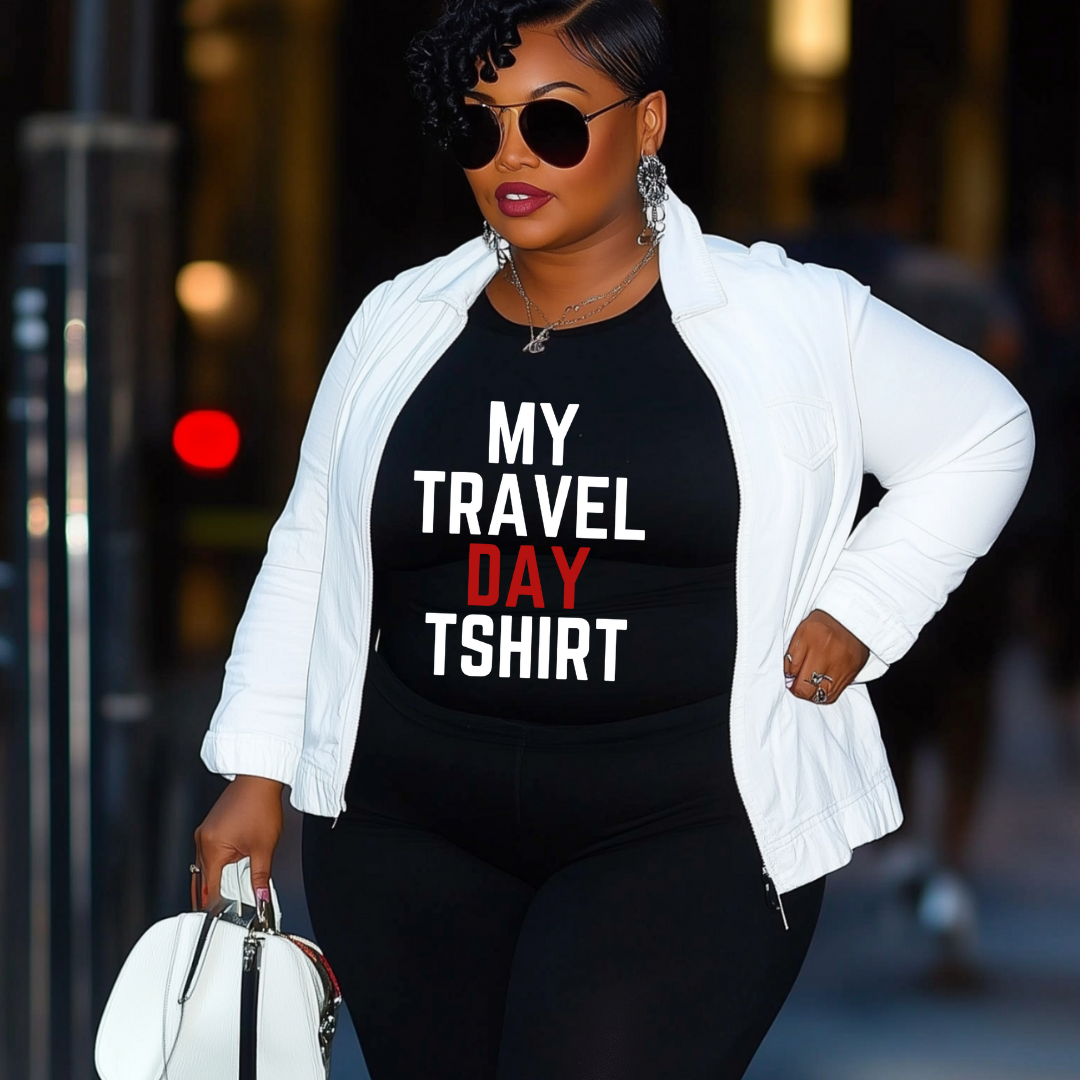 My Travel Day Black Unisex T-Shirt
