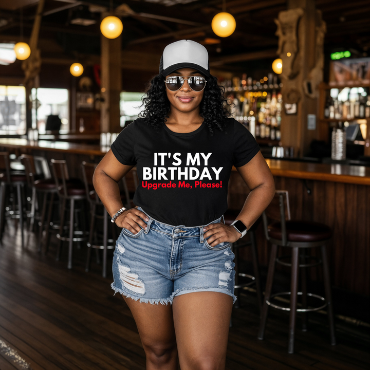 Upgrade Me, Please! Black Unisex T-Shirt – Travel Divas Online Store