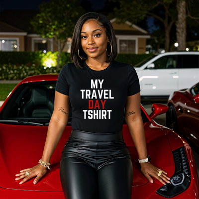 My Travel Day Black Unisex T-Shirt
