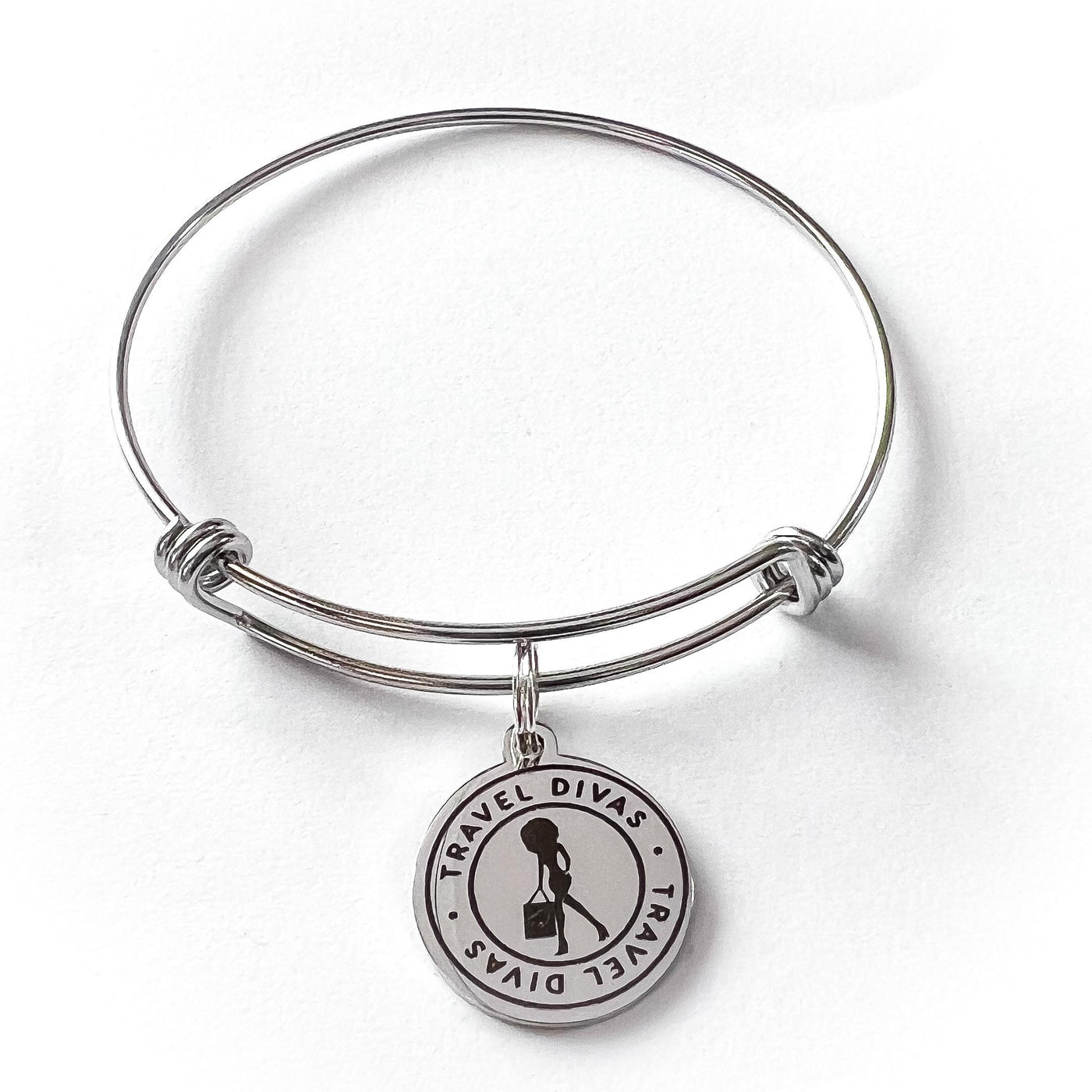 Silver Bangle Travel Divas Charm Bracelet