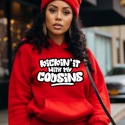 Kickin’ It With My Cousins Hoodie (White Print Edition)