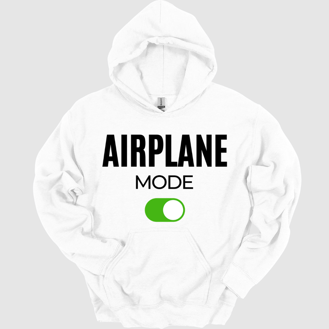 Airplane Mode Unisex White Hoodie