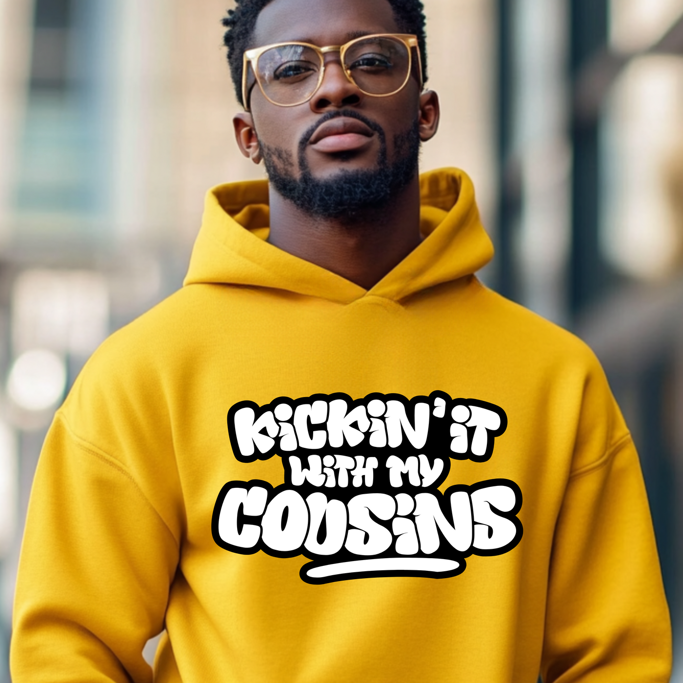 Kickin’ It With My Cousins Hoodie (White Print Edition)