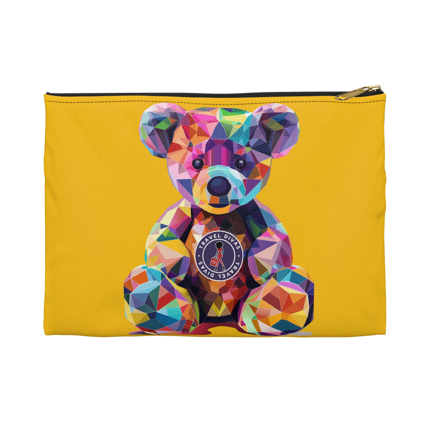Diva Bear Yellow Accessory Pouch