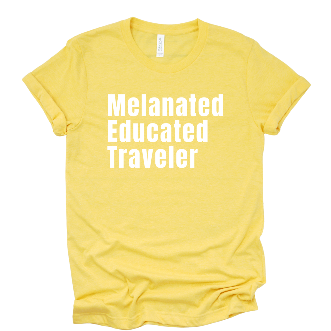 Melanated Educated Traveler Unisex Shirt - Maize Yellow Edition