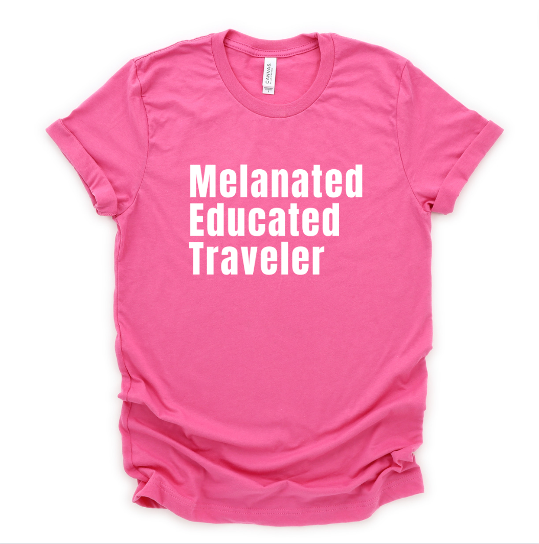 melanated-educated-traveler-unisex-shirt-breast-cancer-edition