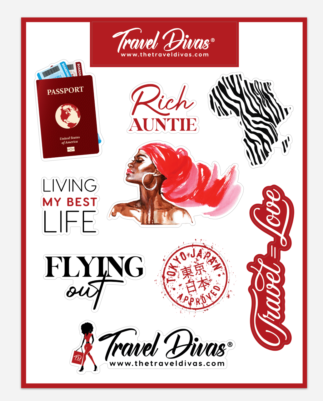 Travel Divas Sticker Sheets, 3 Pack