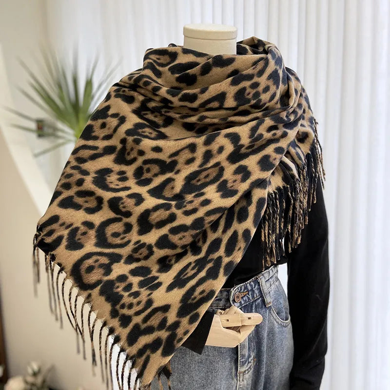 Leopard Printed Soft Oblong Scarf