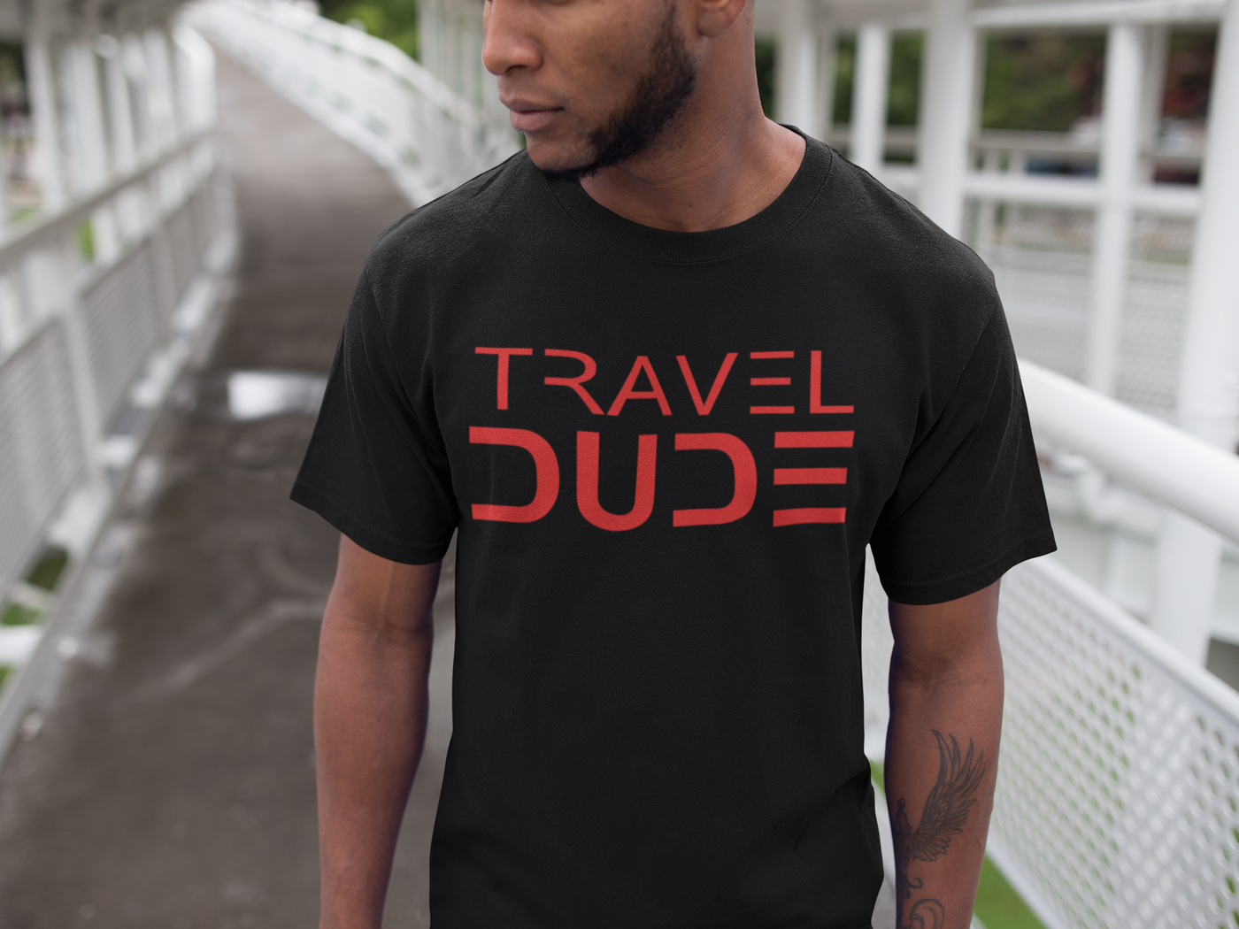 Travel Dude Red Font Men's Shirt