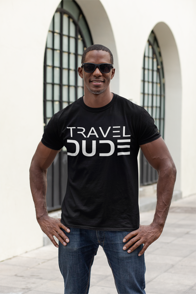 Travel Dude White Font Shirt