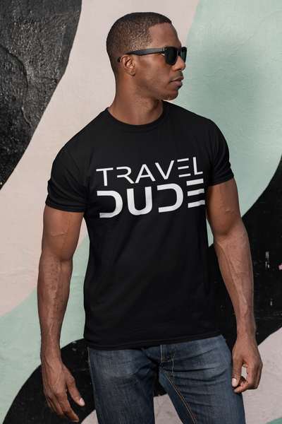 Travel Dude White Font Men's Shirt