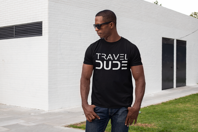 Travel Dude White Font Shirt