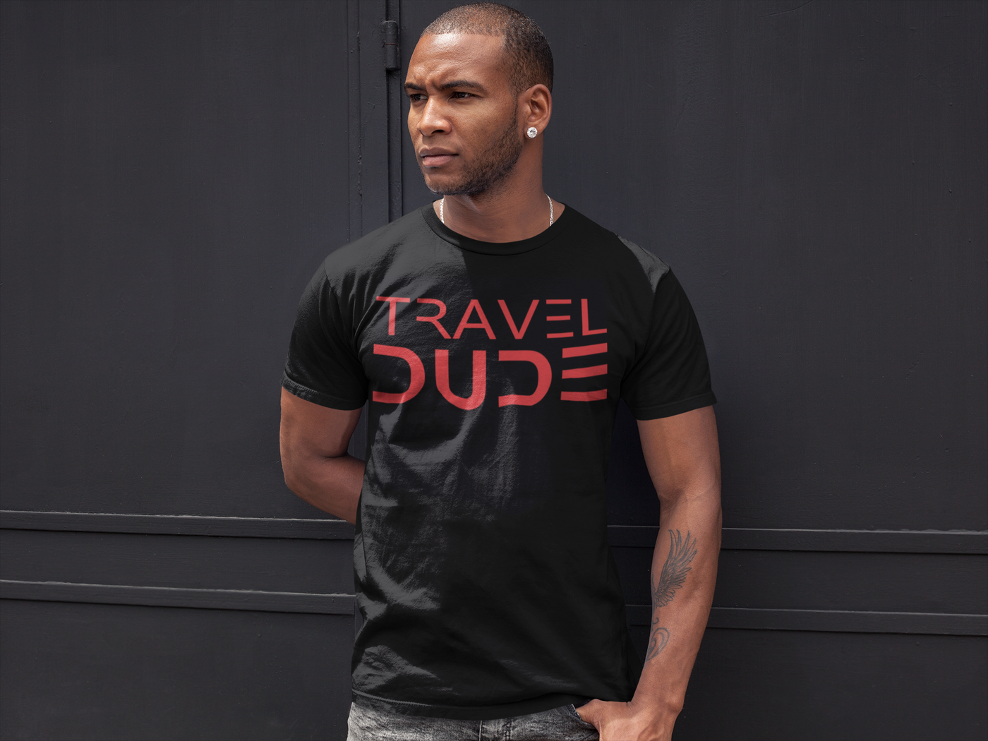 Travel Dude Red Font Men's Shirt