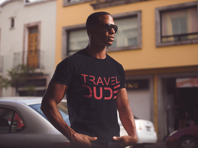 Travel Dude Red Font Men's Shirt